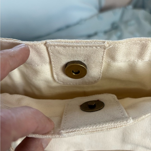 Free People SOLD OUT Kiss My Patch Cream Canvas Tote with Colorful Patches - Picture 6 of 12